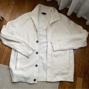 Cream banana republic button up knit sweater
